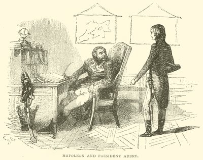Napoleon og præsident Aubry (gravering) af French School