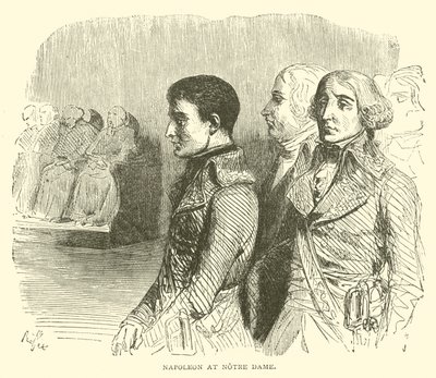 Napoleon ved Notre Dame (gravering) af French School