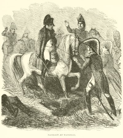 Napoleon ved Waterloo (gravering) af French School