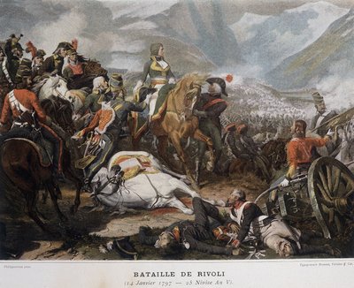 Napoleon i slaget ved Rivoli den 14. januar af French School