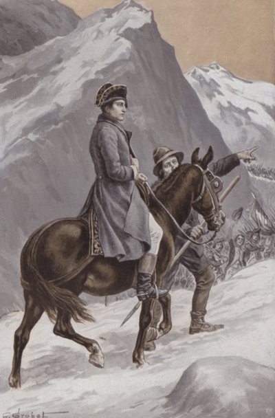 Napoleon überquert die Alpen von French School