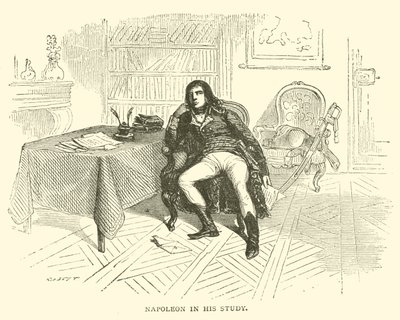 Napoleon i sit arbejdsværelse (gravering) af French School