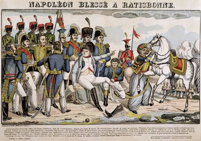 Napoleon såret i Regensburg - billede af Epinal af French School