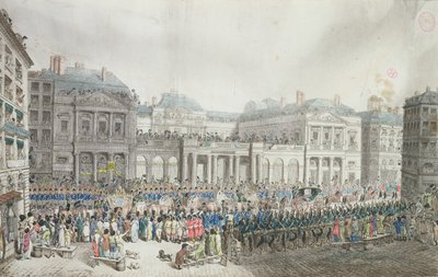 Napoleons kroningsoptog passerer statsrådet, 2. december 1804 af French School