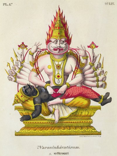 Narasimha, graveret af de Marlet af French School