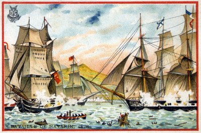 Navarin Battle of the Triple Alliance mod den tyrkisk-egyptiske flåde den 28. oktober af French School