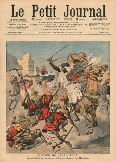I nærheden af Casablanca stormer goumiers mod marokkanerne, illustration fra 