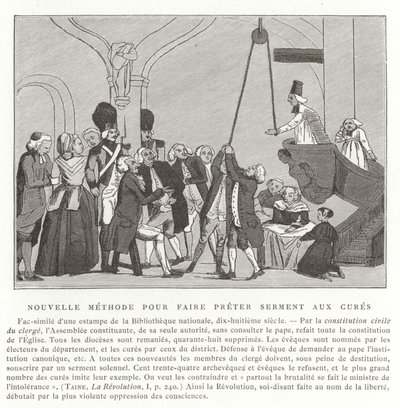 Ny metode til at afgive eder til præster, franske revolution af French School