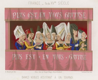 Adelskvinder, der deltager i en turnering af French School