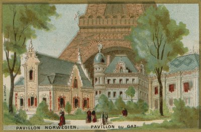 Norsk og gaspavillon på verdensudstillingen i Paris af French School