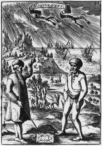 Norwegians, illustration fra Description de lUnivers af Allain Manesson Mallet (1630-1706) udgivet Paris, 1683 af French School