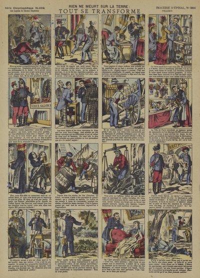 Intet på Jorden dør. Alt er forvandlet (farve litho) af French School