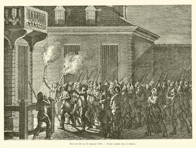 Natten mellem den 12. og 13. juli 1789, Paris bevogtet af folket (stik) af French School