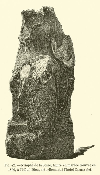 Seinenymfe, marmorfigur fundet i 1866, på Hotel-Dieu, i øjeblikket på Hotel Carnavalet af French School