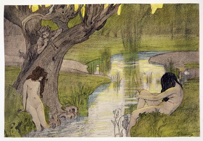 Nymphs Bathing, fra LEstampe Moderne, udgivet Paris 1897-99 af French School