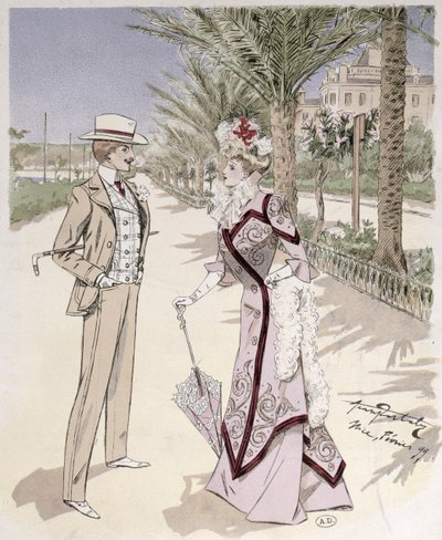 På Promenade des Anglais, Nice, februar 1899 af French School