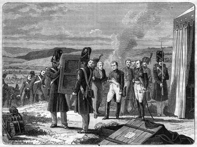 På tærsklen til slaget ved Borodino, 7. september 1812: Napoleon foran portrættet af kongen af Rom - Portrættet af kongen af Rom Napoleon II bringer Napoleon I aftenen for slaget ved Moskova (Slaget ved Borodino) af French School