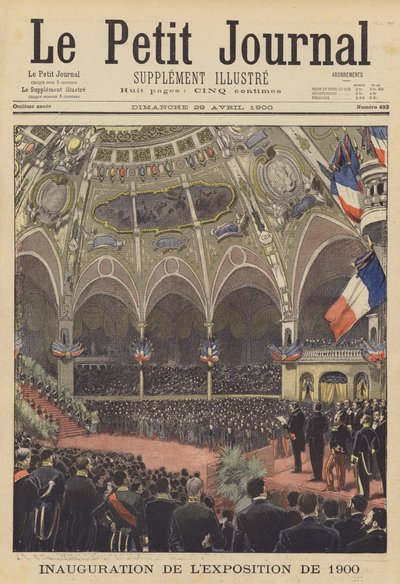 Åbning af Exposition Universelle i 1900 i Paris (farve litho) af French School