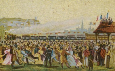 Åbning af den første franske jernbane, 1832 af French School