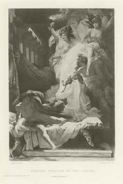 Orestes forfulgt af furierne (dybtryk) af French School
