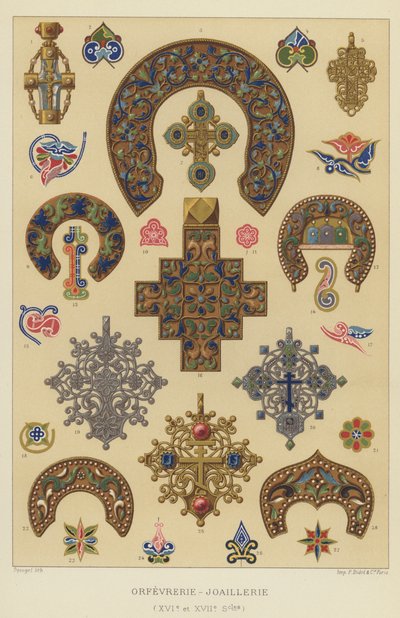 Sølvsmede-smykker (16. og 17. århundrede) (chromolitho) af French School