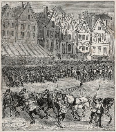 Otto von Guericke Magdeburg hemisfæreeksperiment, som demonstrerede atmosfærisk tryk - Erfaring af Otto von Guericke (Otto de Guericke af French School