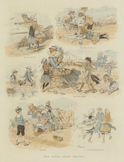 Vores unge folks ferie (chromolitho) af French School