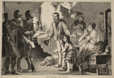 Vores venner, fjenden, illustration fra Cassells historie om krigen mellem Frankrig og Tyskland, 1870-1871 af French School