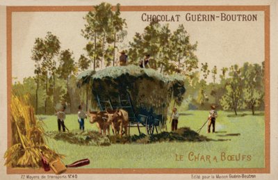 Oksevogn (chromolitho) af French School
