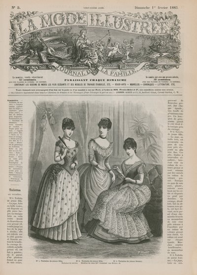 Side fra La Mode Illustree, 1885 af French School