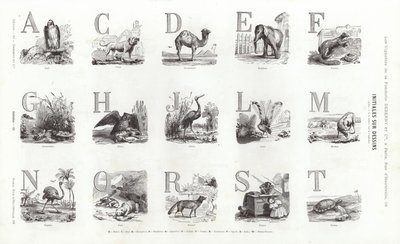 Side fra typografiske vignetter (gravering) af French School
