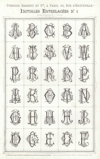 Side fra typografiske vignetter (gravering) af French School