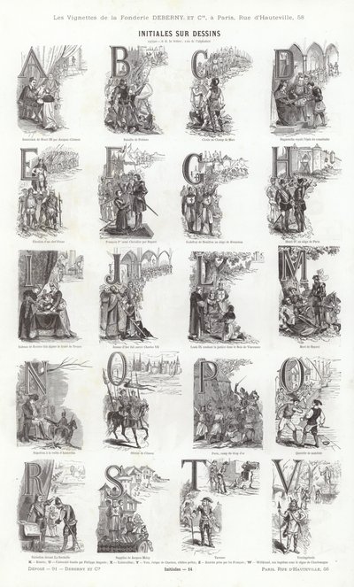 Side fra typografiske vignetter (gravering) af French School
