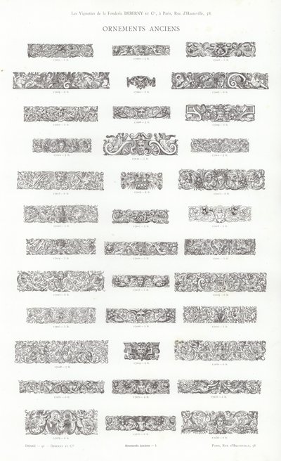 Side fra typografiske vignetter (gravering) af French School