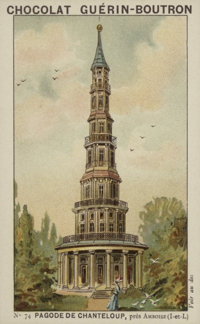 Chanteloup Pagoda, nær Amboise, Indre-et-Loire af French School