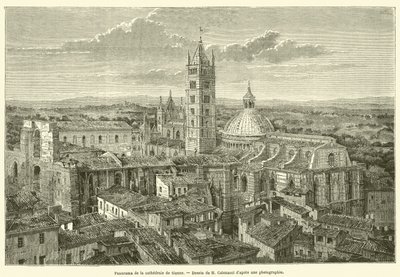 Panorama af Siena-katedralen (gravering) af French School