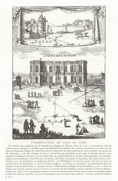 Paris Observatorium i 1700 af French School