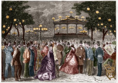 Paris: en sommerfredag ved Champs-Elysees-koncerten (Champs Elysees). af French School