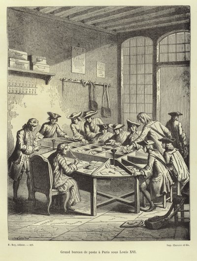 Paris postkontor under Louis XVI af French School