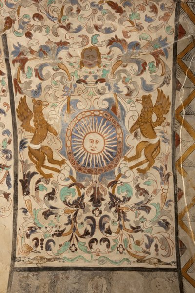 Sognekirke (Vor Frue af Solers Kirke). interiør Skibene. Vægmalerier. Detalje. 1500-tallet (?). af French School
