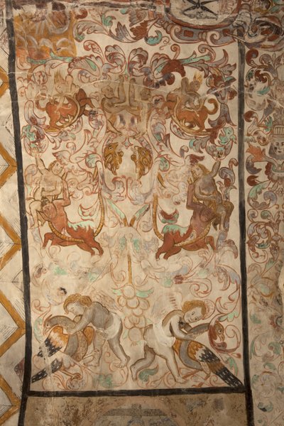 Sognekirke (Vor Frue af Solers Kirke). interiør Skibene. Vægmalerier. Detalje. 1500-tallet (?). af French School