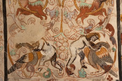 Sognekirke (Vor Frue af Solers Kirke). interiør Skibene. Vægmalerier. Detalje. 1500-tallet (?). af French School