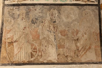 Sognekirke (Vor Frue af Solers Kirke). interiør Skibene. Vægmalerier. Detalje. 1500-tallet (?). af French School