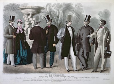 Parisisk modeplade til Le Progres, juni 1864 (farvegravering) af French School