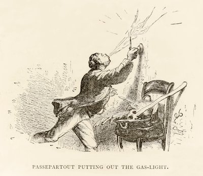 Passepartout, der slukker gaslyset, fra 