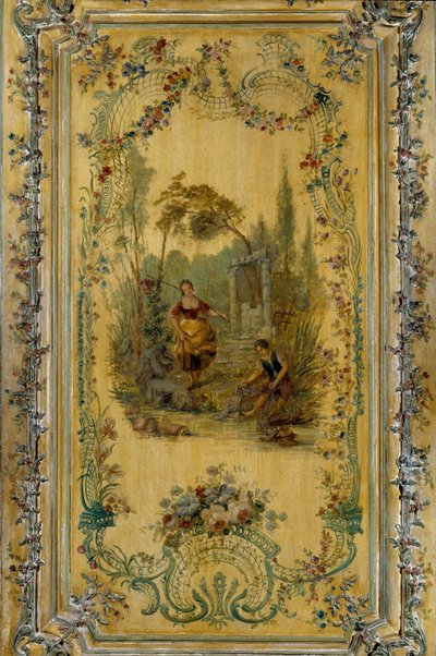 Pastoral scene, panel af lejligheden til Dauphine Marie Josephe af Sachsen (1731-1767) af French School