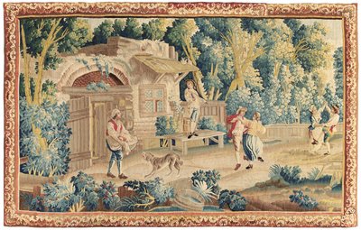Pastoral tapestry, Aubusson, mid 18th centurydani af French School
