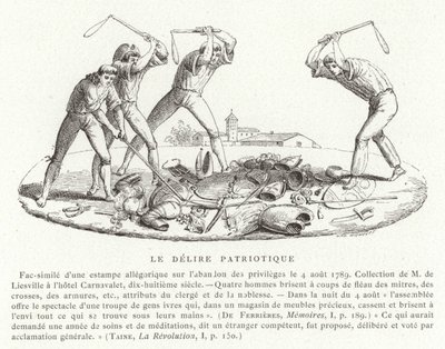 Patriotisk delirium, fransk revolution, august 1789 af French School