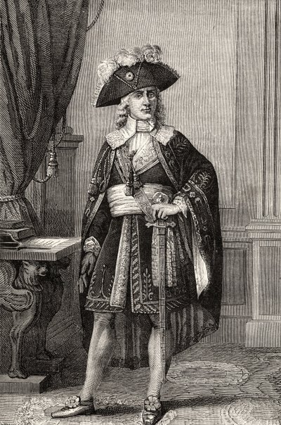 Paul Francois Jean Nicolas Comte de Barras (1755-1829), fra "Historien om den franske revolution" af Louis Blanc af French School