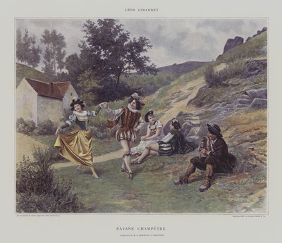 Pavane Champetre (farve litho) af French School